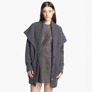 Theory Kailas B Yara Grey Knit Cardigan